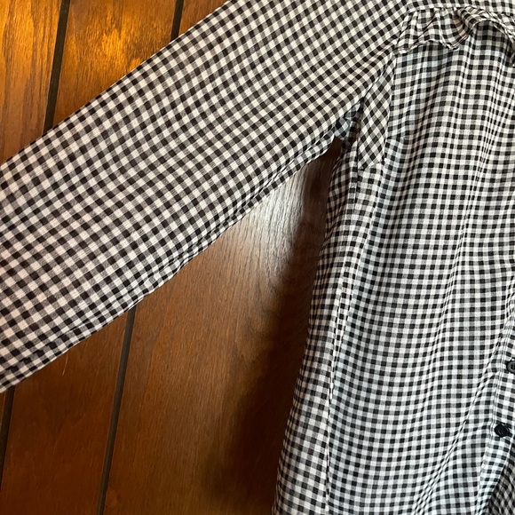 Torrid Sheer Checkered Ruffle Button Down - Picture 7 of 8